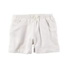 Baby Girl Carter's Solid French Terry Shorts, Size: 24 Months, White