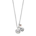 Star Wars Silver Plated Crystal Bb-8 Pendant, Women's, White