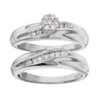 Always Yours Sterling Silver 1/5 Carat T.w. Diamond Halo Engagement Ring Set, Women's, Size: 7, White
