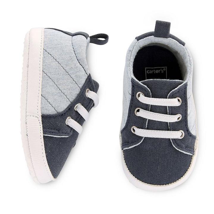 Baby Boy Carter's Slip-on Quilted Crib Shoes, Size: 0-3 Months, Multicolor