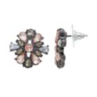 Pink Stone Cluster Flower Nickel Free Drop Earrings, Women's, Oxford