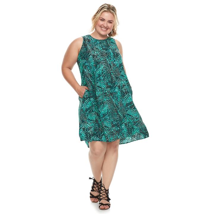Plus Size Sonoma Goods For Life&trade; Pintuck Challis Shift Dress, Women's, Size: 2xl, Dark Blue