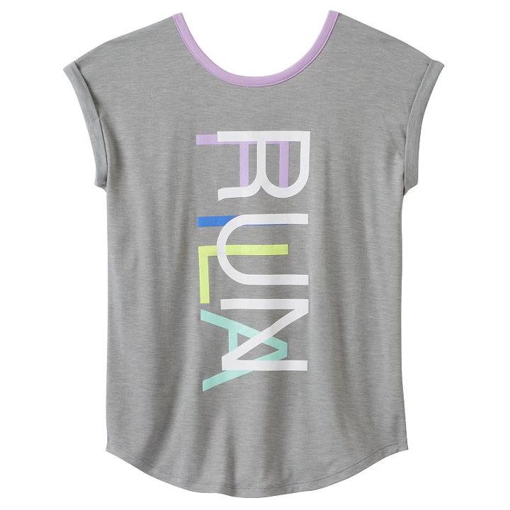 Girls 7-16 Fila Sport&reg; Tie Back Graphic Tee, Girl's, Size: L(14), Light Grey