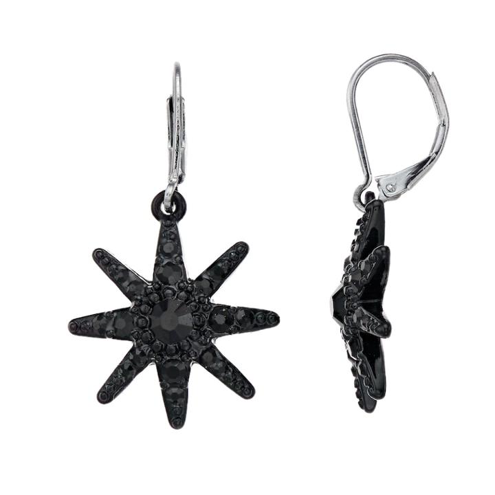 Simply Vera Vera Wang Simulated Crystal Starburst Drop Earrings, Women's, Black