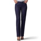 Petite Lee Total Freedom Straight-leg Twill Mid-rise Pants, Women's, Size: 16p-short, Blue