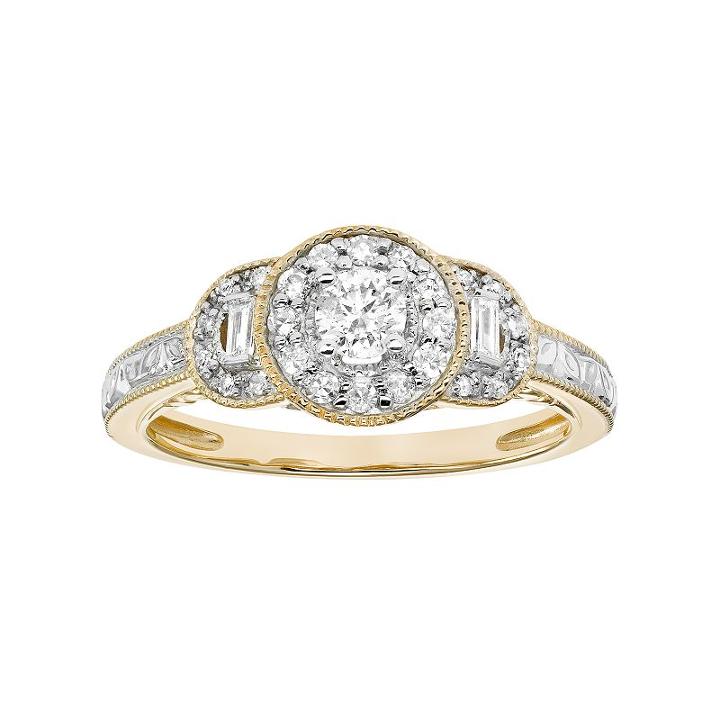 Simply Vera Vera Wang 14k Gold 3/8 Carat T.w. Certified Diamond Engagement Ring, Women's, White
