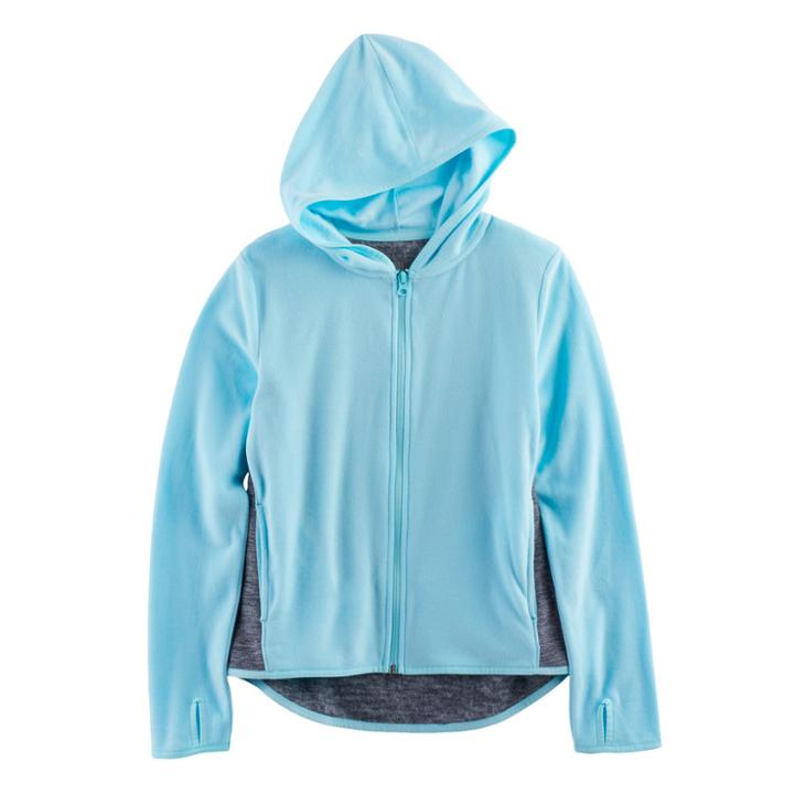 Girls 7-16 & Plus Size So&reg; Full Zip Microfleece Hoodie, Size: 18 1/2, Blue