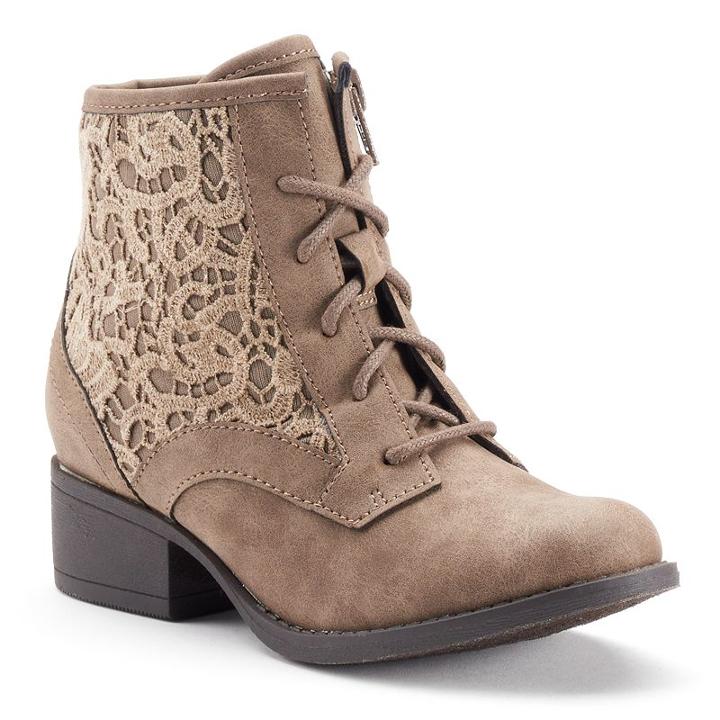 Candie's&reg; Girls' Crochet Ankle Boots, Girl's, Size: 12, Brown Oth