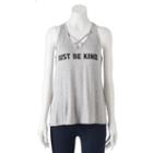 Juniors' Pop Up X Kind Campaign Just Be Kind Graphic Tank, Girl's, Size: Large, Light Grey