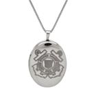 Sterling Silver United States Coast Guard Locket Necklace, Women's, Size: 18, Grey
