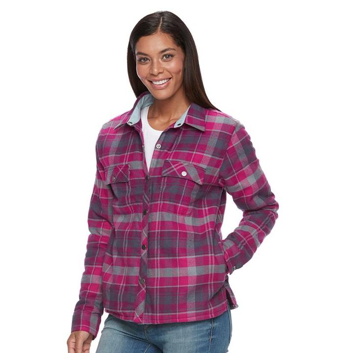 Women's Columbia Waverly Mountain Plaid Shirt, Size: Large, Light Pink