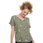 Juniors' So&reg; Dolman Sleeve V-neck Tee, Teens, Size: Medium, Dark Green