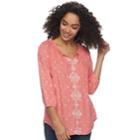 Women's Sonoma Goods For Life&trade; Smocked Challis Top, Size: Xxl, Med Pink