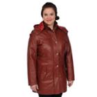 Plus Size Excelled Nappa Leather Anorak Parka, Women's, Size: 1xl, Red