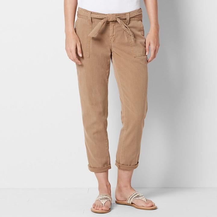 Women's Sonoma Goods For Life&trade; Cavalry Twill Utility Capris, Size: 6, Med Beige