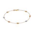 Tri-tone 14k Beaded Station Bracelet, Women's, Size: 7.25, Yellow