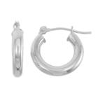 14k Gold Tube Hoop Earrings - 20 Mm, Women's, White