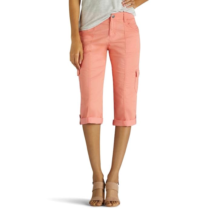 Women's Lee Skye Comfort Waist Skimmer Capris, Size: 12 Avg/reg, Med Red