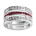 Traditions Sterling Silver Crystal Eternity Ring Set, Women's, Size: 9, Multicolor