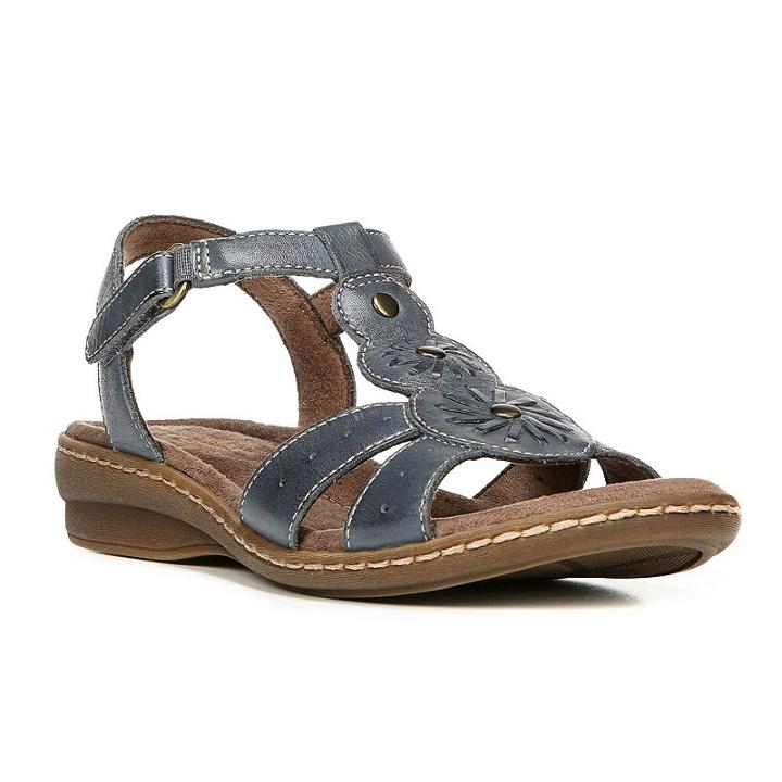 Naturalsoul By Naturalizer Barroll Women's Leather Sandals, Size: Medium (7), Blue