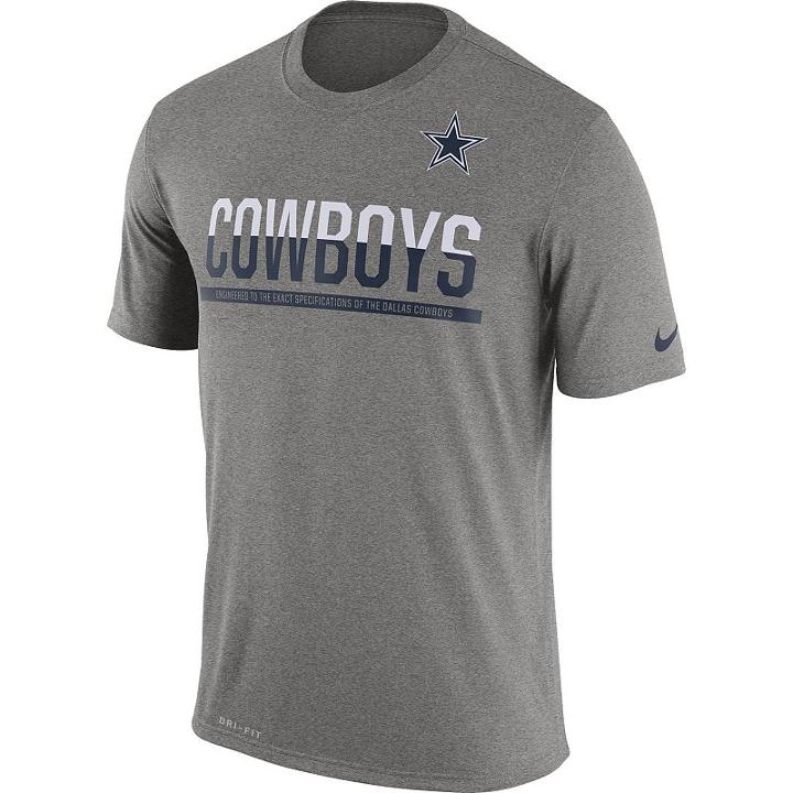 Men's Nike Dallas Cowboys Practice Legend Dri-fit Tee, Size: Medium, Grey
