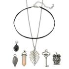 Mudd&reg; Owl, Leaf & Skeleton Key Interchangeable Charm Necklace Set, Women's, White