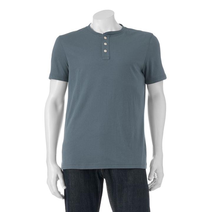 Men's Sonoma Goods For Life&trade; Everyday Henley, Size: Small, Med Blue