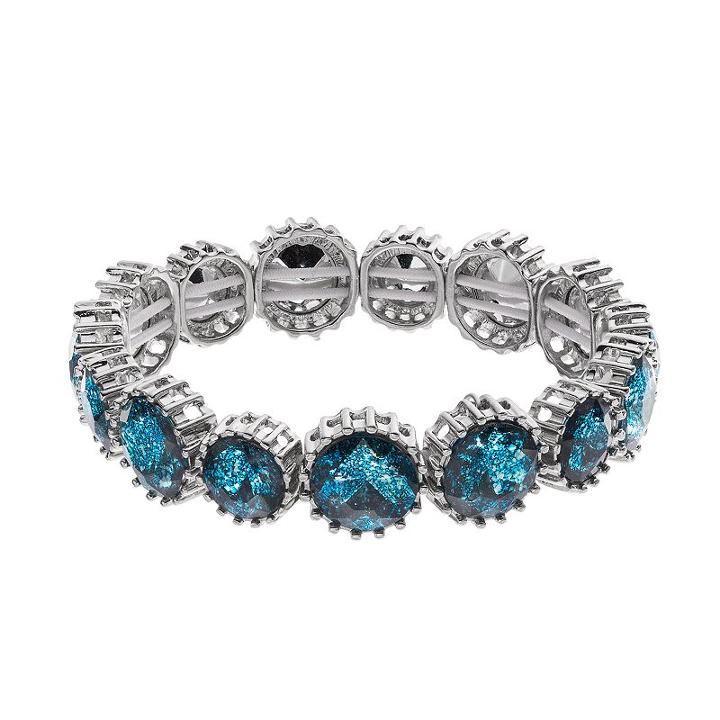 Simply Vera Vera Wang Round Blue Faceted Stone Stretch Bracelet, Women's