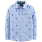 Boys 4-12 Oshkosh B'gosh&reg; Printed Button Down Shirt, Size: 4/5, Blue T Rex