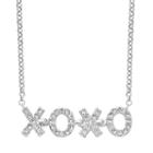 Diamond Essence Sterling Silver Crystal Xo Necklace, Women's, Size: 18, White