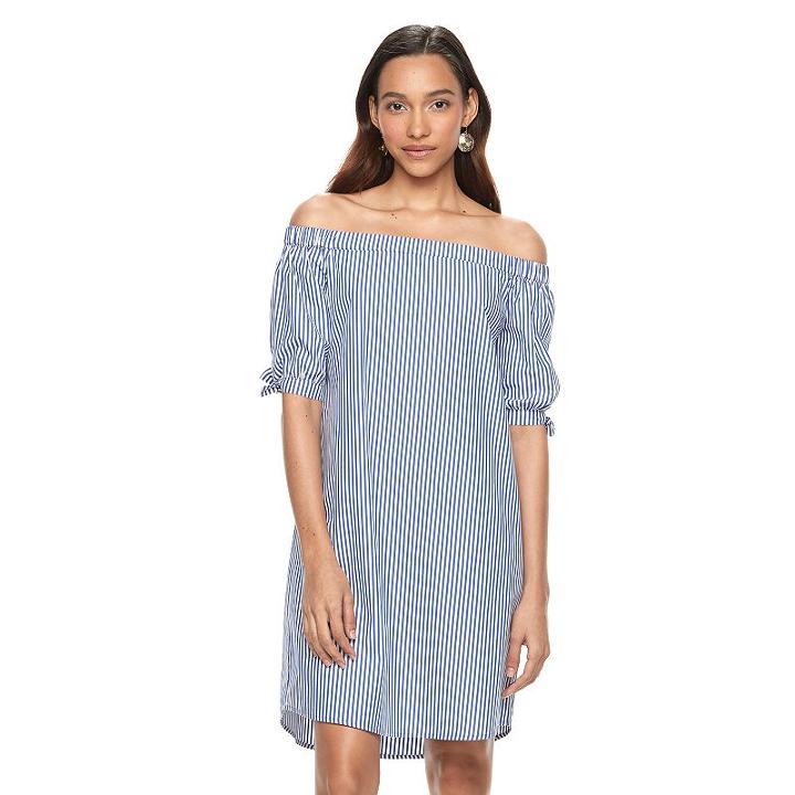 Petite Apt. 9&reg; Off-the-shoulder Dress, Women's, Size: M Petite, Med Blue