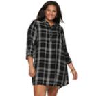 Juniors' Plus Size So&reg; Plaid Utility Shirtdress, Teens, Size: 1xl, Black