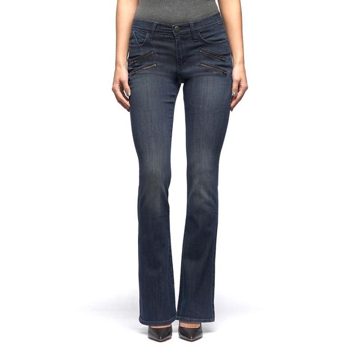 Women's Rock & Republic&reg; Denim Rx&trade; Kasandra Zipper Accent Bootcut Jeans, Size: 0 Ave/reg, Dark Blue