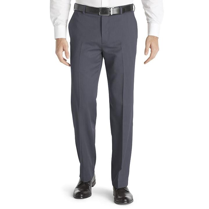 Van Heusen Ultimate Traveler Melange Straight Fit Flat Front Dress Pants, Men's, Size: 36x29, Med Blue