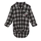 Juniors' Wisconsin Badgers Spirit Week Tie-front Flannel Shirt, Teens, Size: Large, Black