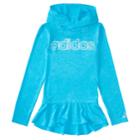 Girls 4-6x Adidas Blue High Low Flounce Hoodie, Size: 6