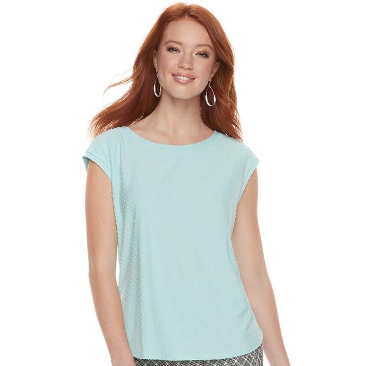Women's Elle&trade; Swiss Dot Tee, Size: Xs, Brt Blue