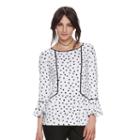 Women's Elle&trade; Printed Peplum Top, Size: Xxl, White