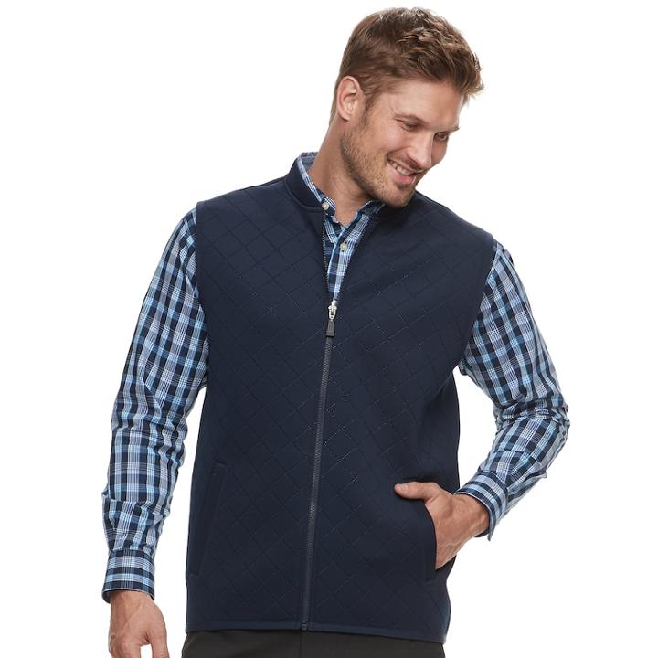 Men's Haggar Regular-fit In-motion Stretch Vest, Size: Xxl, Blue (navy)