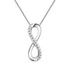 Two Hearts Forever One Diamond Accent Sterling Silver Infinity Pendant Necklace, Women's, White