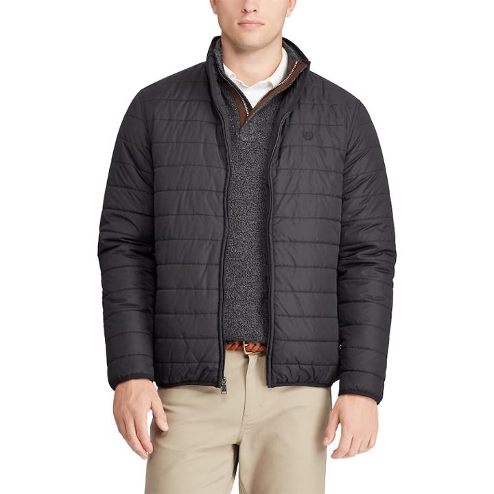 Men's Chaps Packable Quilted Jacket, Size: Large, Black