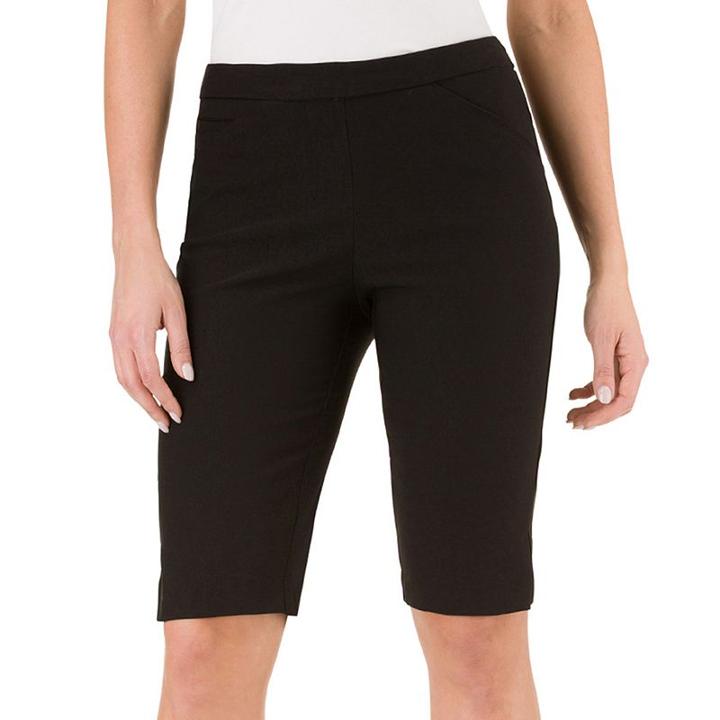 Women's Haggar Flatten It Pull-on Bermuda Shorts, Size: 12, Black