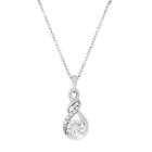 Diamonluxe Sterling Silver 1 3/4 Carat T.w. Simulated Diamond Twist Pendant, Women's, Size: 18, White