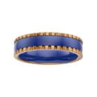 Yellow Ion-plated Stainless Steel & Blue Ceramic Band - Men, Size: 7