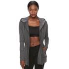 Women's Tek Gear&reg; Cinched-waist Hooded Wrap Top, Size: Medium, Med Grey