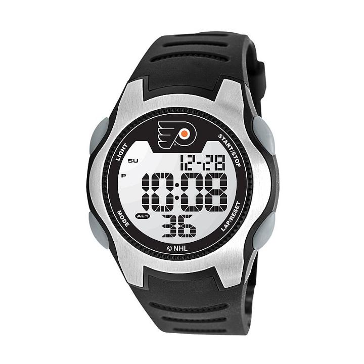 Game Time Training Camp Philadelphia Flyers Silver Tone Digital Chronograph Watch - Nhl-trc-phi - Men, Black