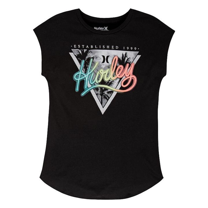 Girls 7-16 Hurley Angeles Glow-in-the-dark Tee, Girl's, Size: Small, Black