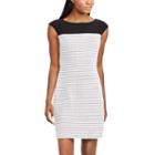 Women's Chaps Jacquard Sheath Dress, Size: 6, Black
