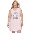 Plus Size Apt. 9&reg; Printed V-neck Chemise, Women's, Size: 3xl, Light Pink