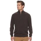 Men's Haggar Regular-fit Diamond Quarter-zip Sweater, Size: Xxl, Dark Brown